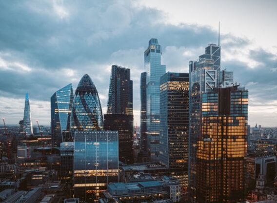 landscape of London financial buildings